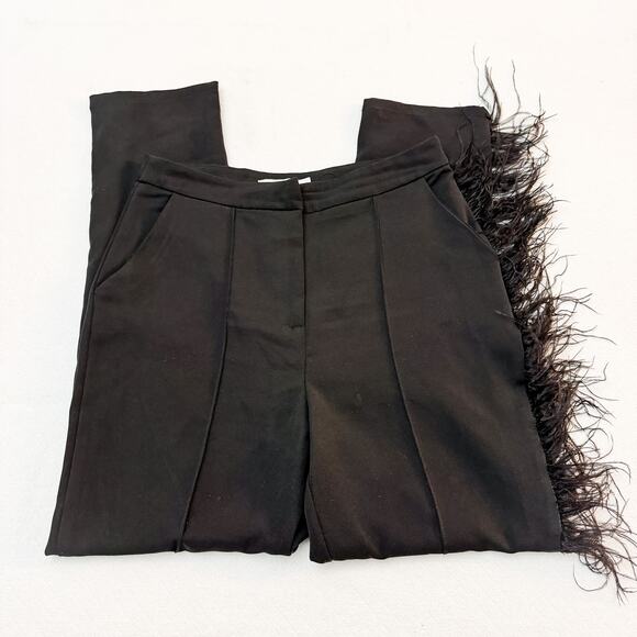Club L London Black Count Me In Feather Trousers Pant Size 6 - Picture 9 of 9